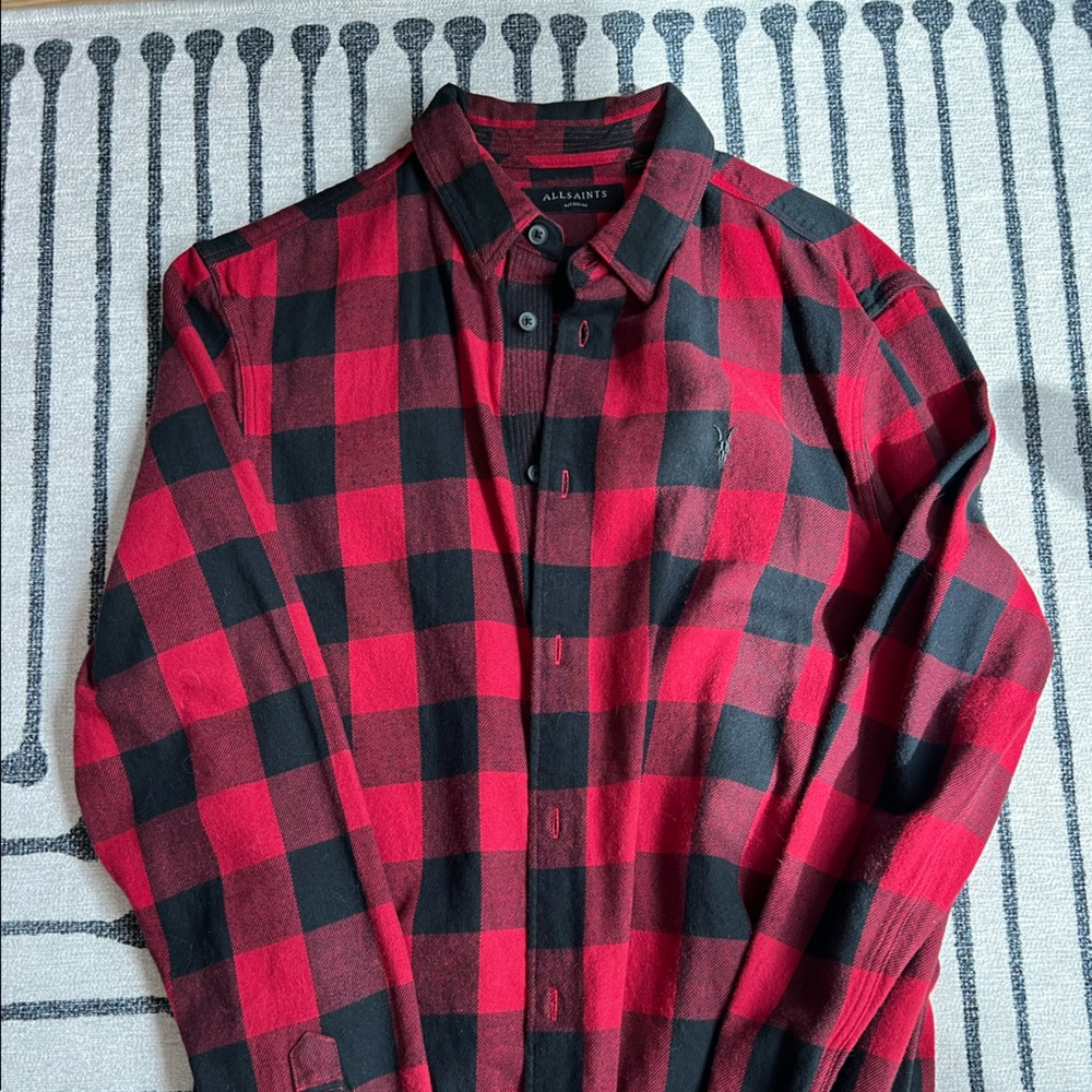 ALL SAINTS MENS LUMBER LONG SLEEVE FLANNEL size Medium